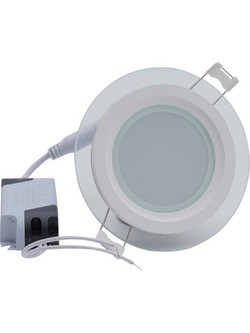 Γυάλινο Χωνευτό Σποτ Φ9.5xY3cm με Ενσωματωμένο LED 6W με Ψυχρό Λευκό Φως 6500K