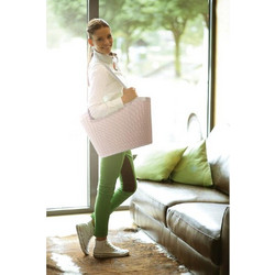 Τσάντα Χειρός KNIT M-149 Viosarp 43x19,5x30cm - Πλαστική Τσάντα με Υφασμάτινα Χερούλια για Ψώνια & Παραλία 5206753020639