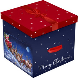 Κουτί Xmas + Κορδέλα 28x28cm Flying Santa