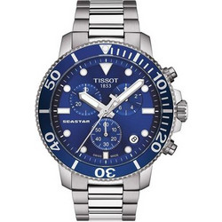Tissot Seastar 1000 Ανδρικό Ρολόι Χρονογράφος με Ασημί Μεταλλικό Μπρασελέ T120.417.11.041.00