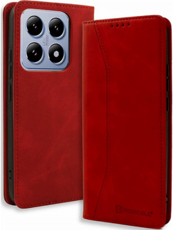 Bodycell Book Case Pu Leather Θήκη Red (Xiaomi 14T Pro)