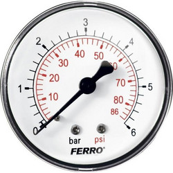 ΜΑΝΟΜΕΤΡΟ 6BAR ΟΡΙΖΟΝΤΙΟ 1/4 FERRO M6306Α