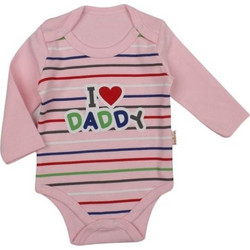 Κορμάκι Βρεφικό I Love Daddy Με Μακρύ Μανίκι G2141 - ΡΟΖ