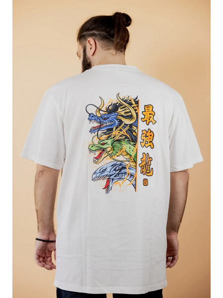 2k Project - Anime Dragons T-Shirt (White) (Unisex) - Large