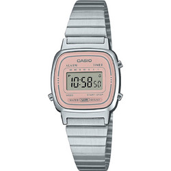 Casio Vintage Ψηφιακό Γυναικείο Ρολόι Χρονογράφος με Ασημί Μεταλλικό Μπρασελέ LA-670WEA-4A2EF