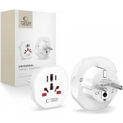 TECH-PROTECT UNIVERSAL TRAVEL ADAPTER FROM EU WHITE