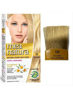 Farcom Mea Natura 10 Extra Light Blonde Φυτική Μόνιμη Βαφή Μαλλιών Χωρίς Αμμωνία 60ml
