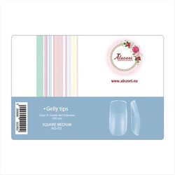 Alezori Gelly AG-03 Medium Square Tips Νυχιών 240τμχ