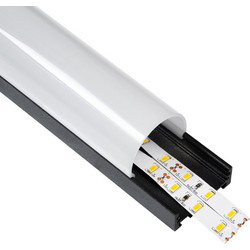 GloboStar(R) SURFACEPENDANT-PROFILE 70872-1M Προφίλ Αλουμινίου - Βάση + Ψύκτρα Ταινίας LED με Λευκό Γαλακτερό Κάλυμμα - Επιφανειακή + Κρεμαστή Χρήση - Πατητό Κάλυμμα - Μαύρο - 1 Μέτρα - Μ100 x Π4.5 x