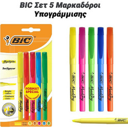 Bic σετ 5 Μαρκαδόροι Υπογράμμισης