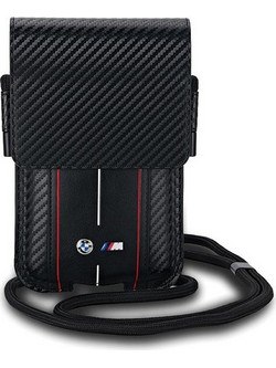 BMW BMPSP15XMSCAKR Wallet Bag με κόκκινες ρίγες από ανθρακονήματα μαύρο/black