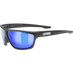 Uvex sportstyle 706 S53.2.006.2016 Αθλητικά Γυαλιά Ηλίου Ορθογώνια Κοκάλινα Μαύρα με Μαύρο Καθρέπτη Φακό