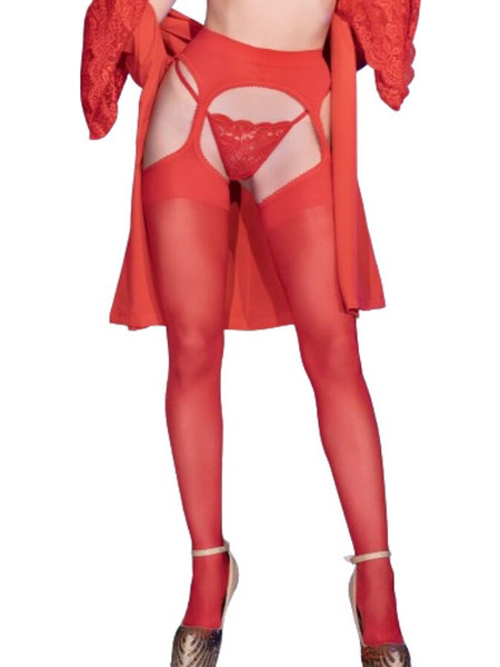 CHILIROSE - CR 4312 GARTER STOCKINGS RED