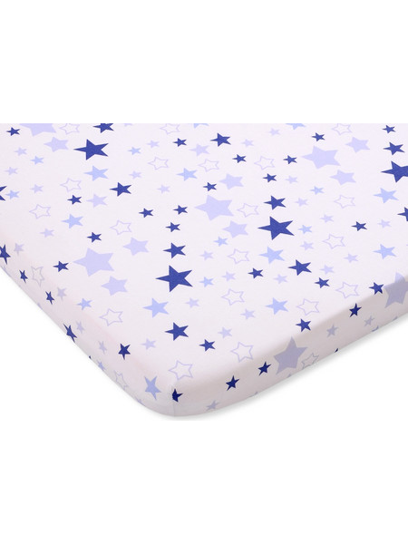 Sheet made of cotton 140x70cm white- blue stars