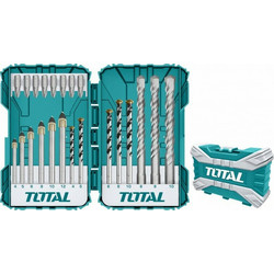 Total TACSDL12201 Σετ 22 Διαμαντοτρύπανα με SDS Plus Στέλεχος για Ξύλο, Γυαλί και Πλακίδια