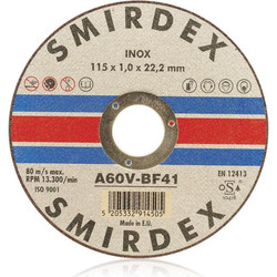 Δίσκος Κοπής Μετάλλου Inox 115x1,00x22mm Smirdex 914115100