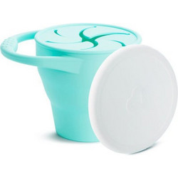 MUNCHKIN C'est Silicone! Snack Catcher Πτυσσόμενο Δοχείο Σιλικόνης Για Σνακ 6+ Μηνών Τιρκουάζ