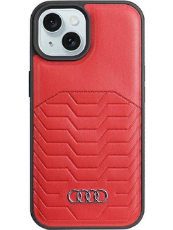 Audi Synthetic Leather case with MagSafe for iPhone 15 / 14 / 13 - red