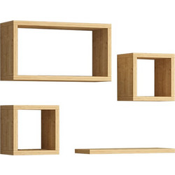 Ραφιέρα Babine pakoworld μελαμίνη σε oak απόχρωση 84x15x44εκ