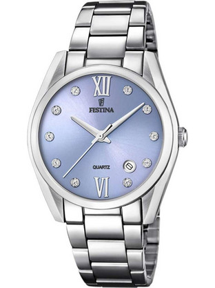 Festina Elegance Γυναικείο Ρολόι με Ασημί Μεταλλικό Μπρασελέ F16790/B