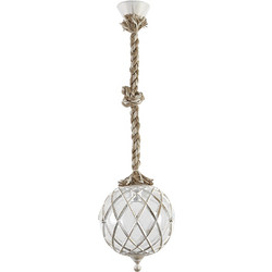 Heronia Lighting Κρεμαστό Φωτιστικό Οροφής με Σχοινί Μονόφωτο Λευκό LP-530K 31-1109