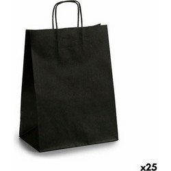 Χαρτοσακούλα 24 x 12 x 40 cm Μαύρο (25 Μονάδες)