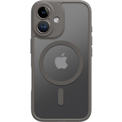 Θήκη iPhone 16 Plus ROCK Silicone Sockproof frame συμβατό με MagSafe φορτιστή Transparent Πλάτη TPU γκρι