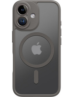 Θήκη iPhone 16 Plus ROCK Silicone Sockproof frame συμβατό με MagSafe φορτιστή Transparent Πλάτη TPU γκρι