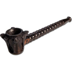 Ξύλινη Πίπα με Ανάγλυφα Σχέδια Μαύρη 18cm - Ebony