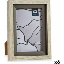Κορνίζα 13,5 x 18,8 x 2 cm Κρυστάλλινο Γκρι Μπεζ Πλαστική ύλη (x6)