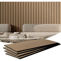 Ακουστικά πάνελ VEVOR Wood Slat, 23,6 x 47,2 ιντσών, MDF Accent Ξύλινα πάνελ τοίχου για μοντέρνα εσωτερική διακόσμηση τοίχων, πάνελ τοίχου από ψεύτικο ξύλο για μείωση θορύβου, ανοιχτόχρωμη δρυς