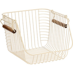 Καλάθι Οργάνωσης Allure Στοιβαζόμενο Ivory Μέταλλο 26.5x29.5x21.5cm Estia 02-30117