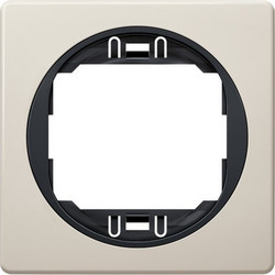 EON E6801.9E One-gang frame 80x80, beige with black holder