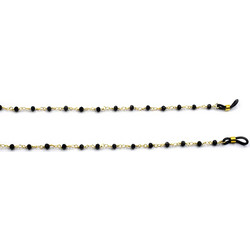 ROSARIO GOLD - BLACK Χειροποίητη Αλυσίδα Γυαλιών από Ανοξείδωτο Ατσάλι