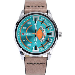 Curren Ανδρικό Ρολόι με Καφέ Δερμάτινο Λουράκι 8298 Brown/Green