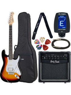 Harley Benton ST-20HSS Bundle 10W Ηλεκτρική Κιθάρα ST Style με HSS Μαγνήτες και Ταστιέρα Amaranth Sunburst