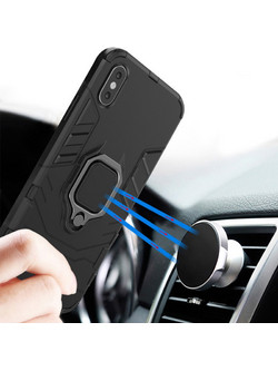 Powertech Ring Armor Back Cover Black (Samsung Galaxy A24)