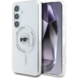 Karl Lagerfeld Button Karl Head Printed Logo MagSafe Case White (Samsung Galaxy S25)