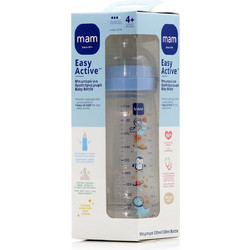 Mam Easy Active Πλαστικό Μπιμπερό με Θηλή Σιλικόνης 4m+ Leaves 330ml