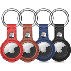 Apple AirTag PU Leather Case - Black, Brown, Red, Blue - 4 pieces