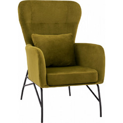 HomeMarkt Μπερζέρα Βελούδινη Πράσινη HM8721.13