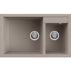 Elleci Quadra 440 Υποκαθήμενος Νεροχύτης Γρανίτη Tortora 81.5x50cm