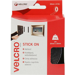 Ταινία αυτοκόλλητη μαύρη Velcro STICK ON 2cmX2,5m 60215
