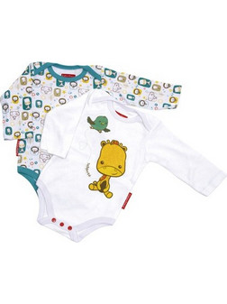 Fisher Price Σετ Φορμάκια Εσώρουχα Μακρυμάνικα για Αγόρι Λευκό FP10113