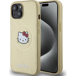 Hello Kitty Leather Kitty Head MagSafe case for iPhone 15 - gold - (Hel000046-0)