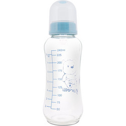 Lorelli Γυάλινο Μπιμπερό με Θηλή Σιλικόνης 0m+ Moonlight Blue 240ml