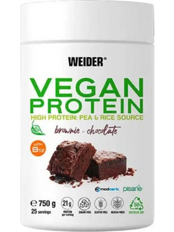 Weider Vegan Brownie Chocolate Φυτική Πρωτεΐνη Χωρίς Λακτόζη & Γλουτένη 750gr