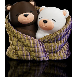 Cudding Valentine Bears (Brown-White-Gold-Purple)