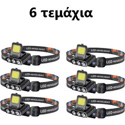Strong Max LED Φακός Κεφαλής 35 COB & 1 XPE LED & Αισθητήρα Κίνησης 2800 Lumens TC-245 6τμχ