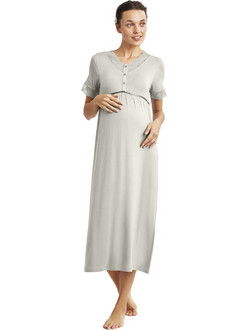 Νυχτικό εγκυμοσύνης με κοντό μανίκι CATHERINE'S 872CA Light Green